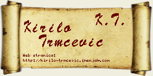 Kirilo Trmčević vizit kartica